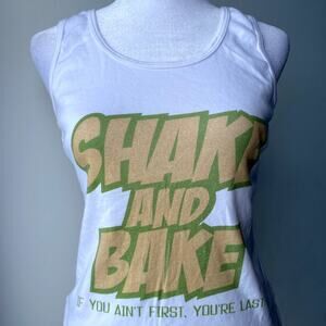 Vintage White Talladega Nights Shake and Bake Y2K White Tank Top